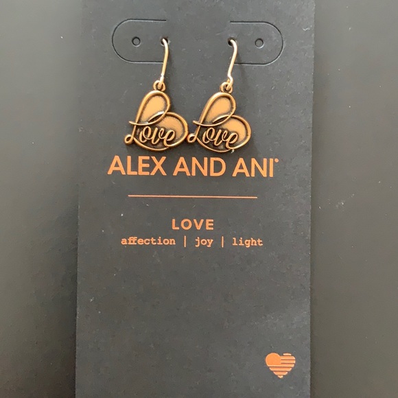 Alex and Ani Jewelry - Alex and Ani Love Rafaelian Gold Hook Earrings